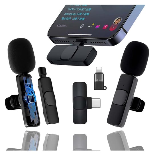 Bezprzewodowy mikrofon krawatowy Lavalier USB-C do telefonu, smartfona i tabletu GearPro