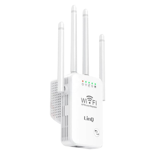 Bezprzewodowy przedluzacz zasiegu Wi-Fi 300 Mb/s o wysokim zasiegu, LinQ WLAN 500 — biały LinQ