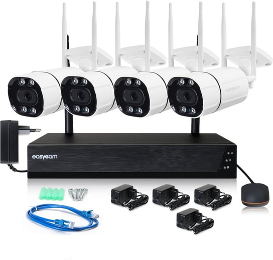Bezprzewodowy zestaw do monitoringu EasyCam Wi-Fi 4 kamery 3MPx audio EasyCam
