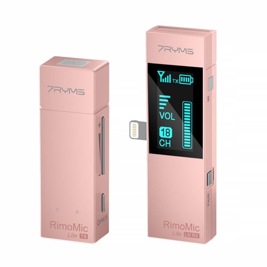 Bezprzewodowy Zestaw Mikrofonowy 7Ryms Rimomic Lite [Iphone/Ipad] Różowy Inna marka