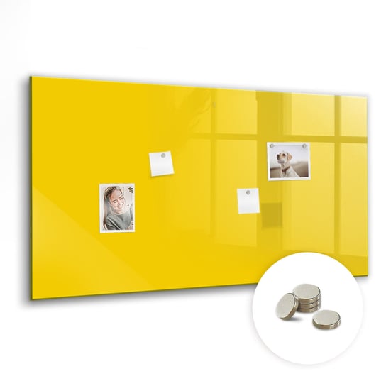 Bezramowa Tablica Magnetyczna ze Szkła - 120x60 cm, Kolor jasny żółty Coloray