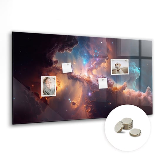 Bezramowa Tablica Magnetyczna ze Szkła - 120x60 cm, Świat gwiazdy kosmos Coloray