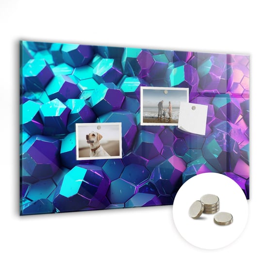 Bezramowa Tablica Magnetyczna ze Szkła, 60x40 cm + Magnesy, Figury geometryczne Coloray