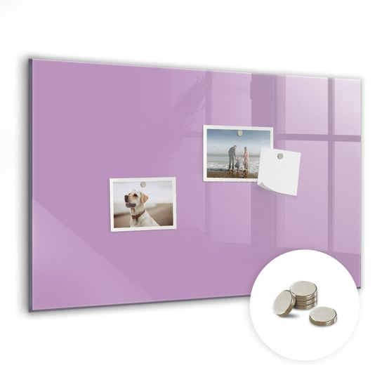 Bezramowa Tablica Magnetyczna ze Szkła, 60x40 cm + Magnesy, Kolor liliowy Coloray