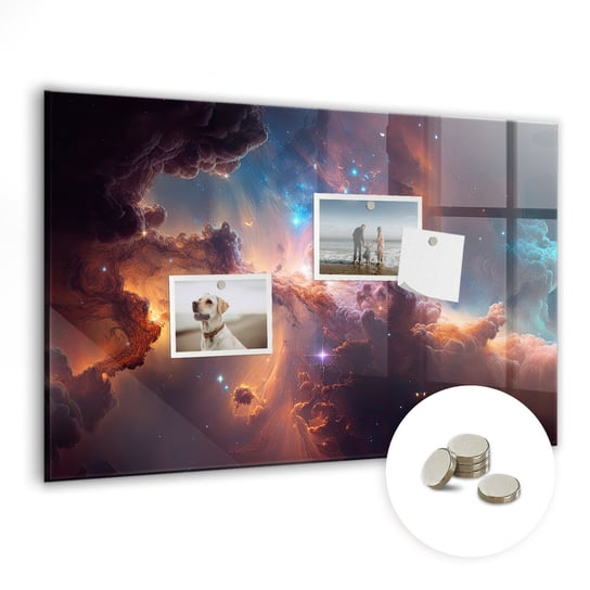 Bezramowa Tablica Magnetyczna ze Szkła, 60x40 cm + Magnesy, Świat gwiazdy kosmos Coloray
