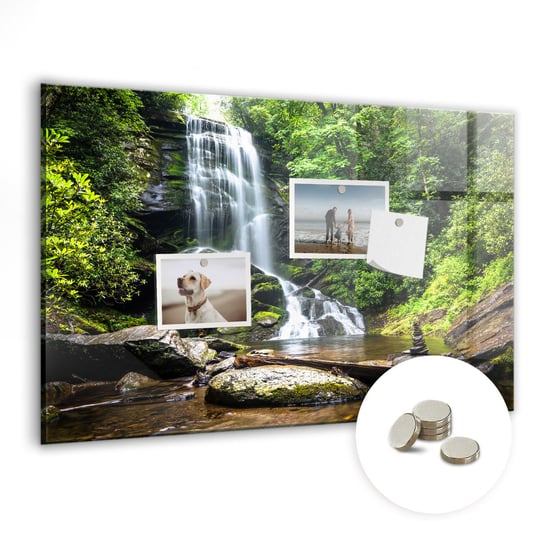 Bezramowa Tablica Magnetyczna ze Szkła, 60x40 cm + Magnesy, Wodospad las Coloray