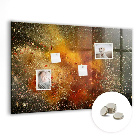 Bezramowa Tablica Magnetyczna ze Szkła - Abstrakcja z przypraw - 90x60 cm Coloray