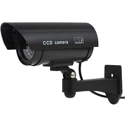 BG Zewnętrzna atrapa fałszywej kamery CCTV z lampą błyskową i migającym światłem TW02 w kształcie kuli, czarna Inna marka
