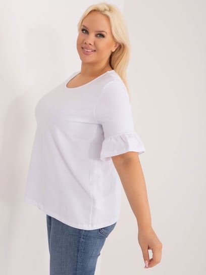 Biała bawełniana bluzka plus size Yareli-2XL Basic Feel Good