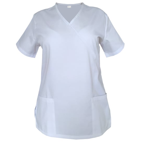Biała bluza medyczna z lamówką białą 52 M&C