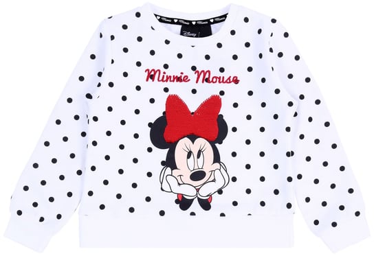 Biała bluza w kropki Myszka Minie DISNEY 6-7 lat 122 cm Disney