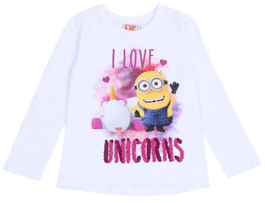 Biała Bluzka I Love Unicorns Minionki Despicable Me