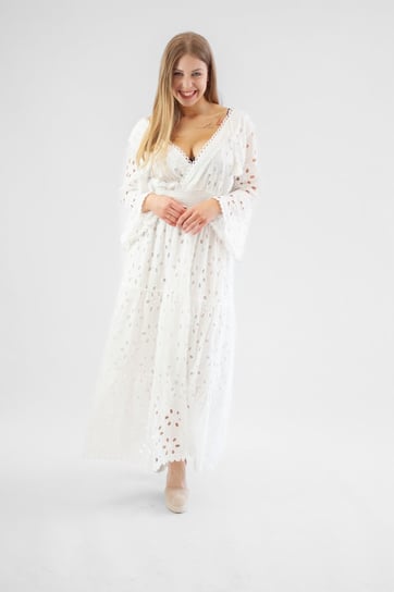 Biała haftowana sukienka maxi Blanca UNI Nelino