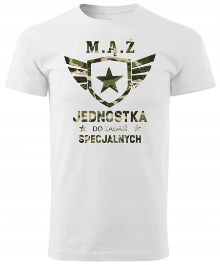 Biała Koszulka Męża Jednostka Specjalna M Z1 Propaganda
