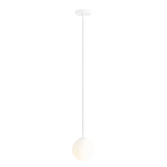 Biała kula sufitowa Pinne szklana lampa do jadalni ball loft Aldex