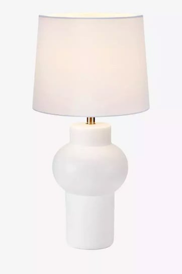 Biała Lampa stojąca Shape do biura z abażurem na stół Markslojd