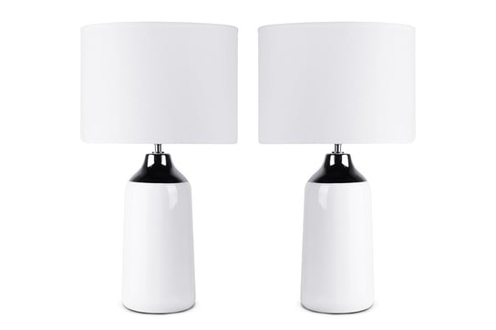 Biała modernistyczna lampa stołowa 2szt. VENO Konsimo
