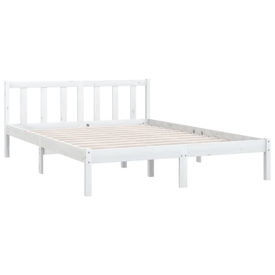 Biała rama łóżka, lite drewno sosnowe, 140 x 190 cm Shumee