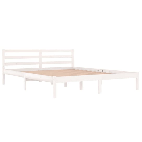 Biała rama łóżka, lite drewno sosnowe, 160x200 cm Shumee