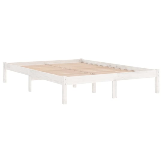 Biała rama łóżka, lite drewno sosnowe, 200 x 200 cm Shumee