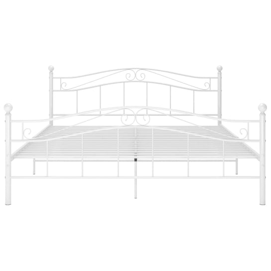 Biała rama łóżka, metalowa, 140 x 200 cm Shumee