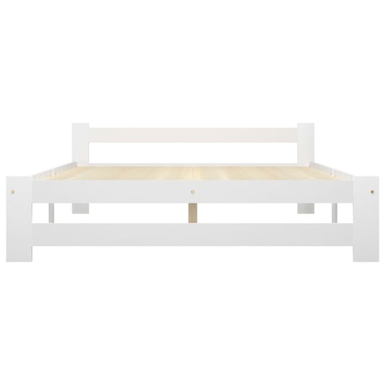 Biała rama łóżka z 2 szufladami, drewno sosnowe, 160 x 200 cm Shumee