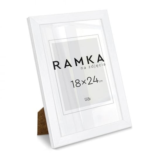 Biała Ramka na zdjęcie 18x24 cm z podpórką Ramki na zdjęcia 24x18 cm Nice Wall
