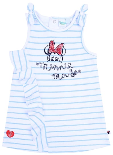 Biała sukienka niemowlęca w niebieskie paski MINNIE Disney 12 m 74 cm Disney
