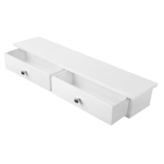 Biała szafka półka ścienna wisząca z szufladami WideDecor