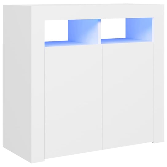 Biała szafka z oświetleniem LED, 80 x 35 x 75 cm Shumee