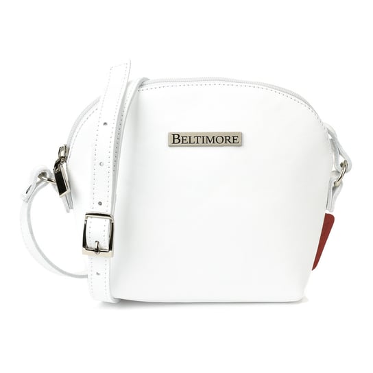 Biała torebka na pasku, mała skórzana torebka damska, elegancka torebka Beltimore N22 Beltimore