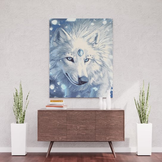 Biała wilczyca - Malowanie po numerach 50x40 cm ArtOnly