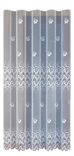 Biała żakardowa firanka z taśmą 206550 250 x 200cm  MONDOMI Mondomi
