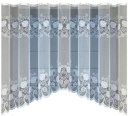 Biała żakardowa firanka z taśmą  243840 140 x 300cm  MONDOMI MONDOMI