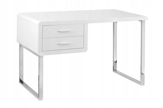 Białe biurko Solano wysoki połysk płyta MDF design Unique