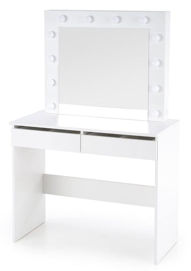 Białe biurko z toaletką i lustrem - Marisa 140x94 Elior