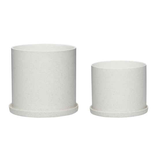 Białe doniczki ceramiczne, 2szt. Hübsch Hubsch Design
