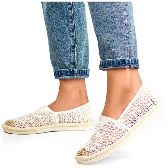 Białe espadryle z siateczki przewiewne espadryle damskie 38 No name