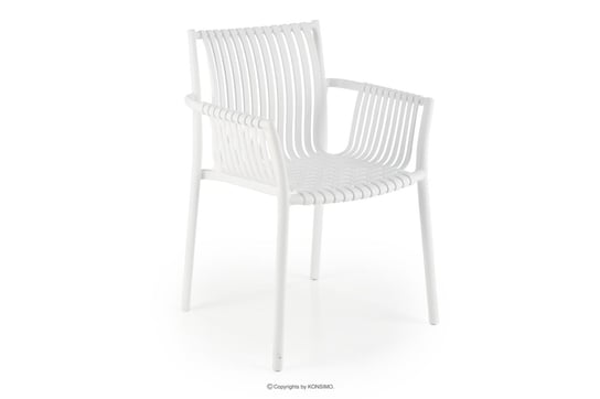 Białe krzesło ogrodowe w stylu nowoczesnym ELBERTI Konsimo Konsimo