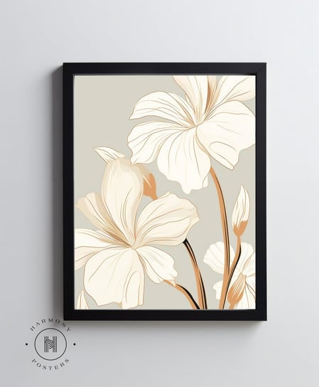 Białe kwiaty - 30x40 cm - Bez ramy Harmony Posters