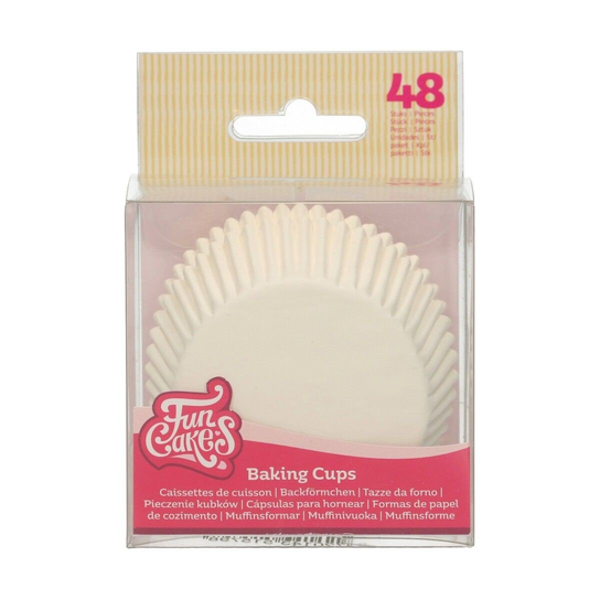 Białe papilotki do babeczek 48 szt FunCake FunCakes