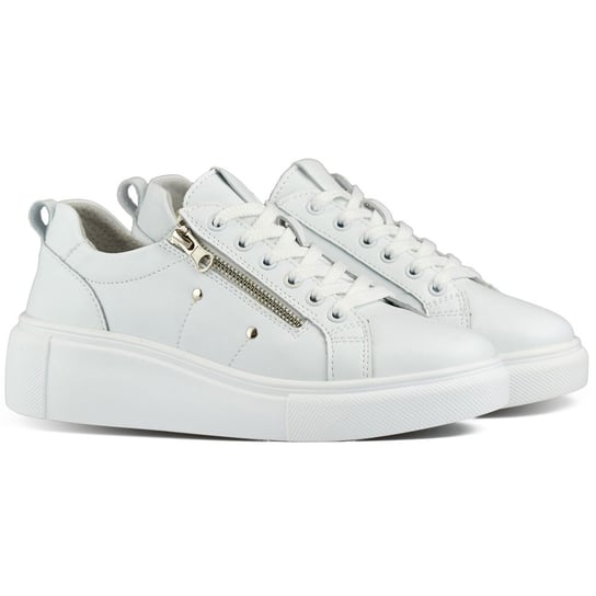 Białe skórzane buty sportowe damskie 37 Nelino