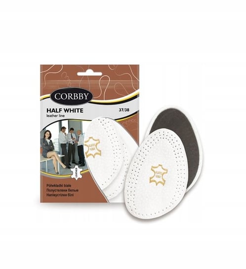 Białe Skórzane Półwkładki Do Butów Corbby R. 35-36 Corbby