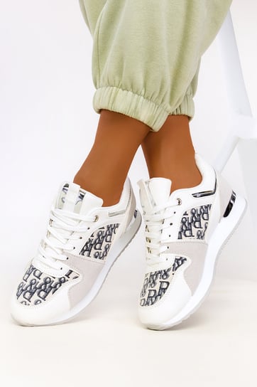 Białe sneakersy na platformie buty sportowe sznurowane Casu 7-K2138C-37 Casu