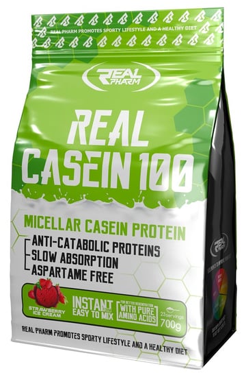 Białko Real Pharm Real Casein 100 Odżywka Białkowa - 700G Strawberry Real Pharm