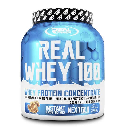 Białko Real Pharm Real Whey 100 Odżywka Białkowa - 2250G Wild Strawberry White Chococolate Real Pharm