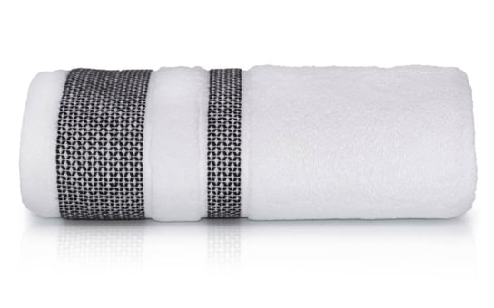 Biało czarny ręcznik Carlo 50x90 frotte 100% bawełna 550g/m2 elegancki Detexpol