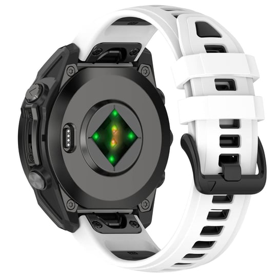 Biało-czarny silikonowy pasek do zegarka kompatybilny z Garmin Fenix 8/Enduro 3/Fenix E  26 mm INF