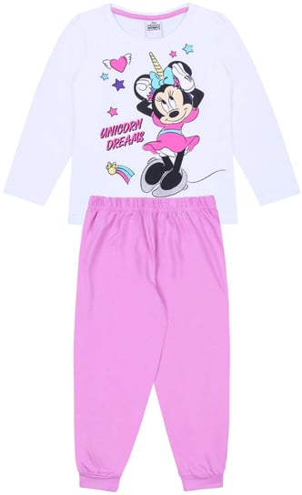 Biało-różowa piżama dziewczęca Myszka Minnie - jednorożec Disney