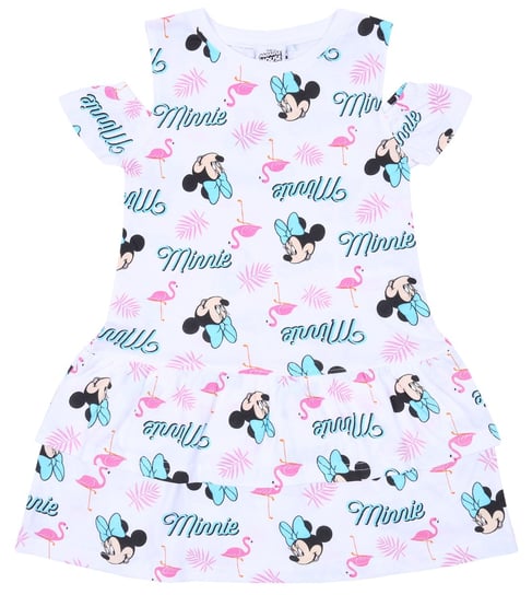 Biało-różowa sukienka z falbanką Minnie DISNEY 5 lat 110 cm Disney